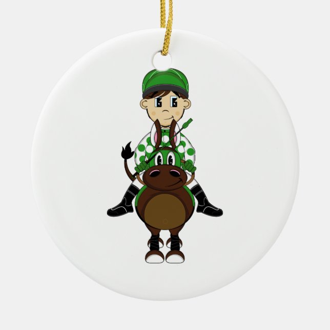 Cute Little Jockey Ornament (Front)