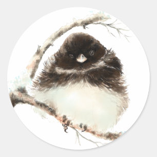 Cute Little Junco, Watercolor Nature Bird Classic Round Sticker
