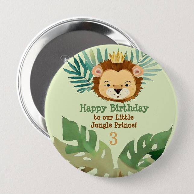 Cute Little Jungle Lion Birthday 10 Cm Round Badge (Front & Back)
