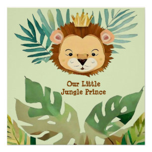 Cute Little Jungle Lion Birthday Poster