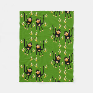Cute Little Kid Monkey Fleece Blanket