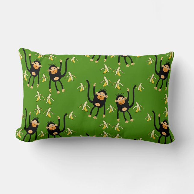 Cute Little Kid Monkey Lumbar Cushion (Front)