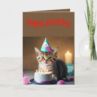 Cute Little Kitten Birthday Card