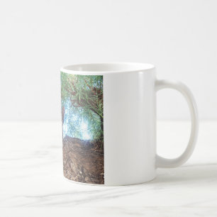 Cute little kitten playing in the woods coffee mug