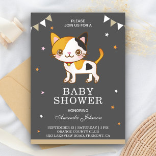 Cute Little Kitty Cat Baby Shower Invitation