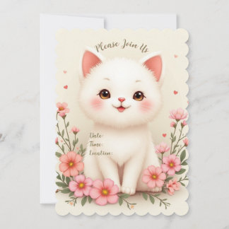 Cute Little Kitty Cat Invitation