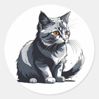 Cute Little Kity Classic Round Sticker