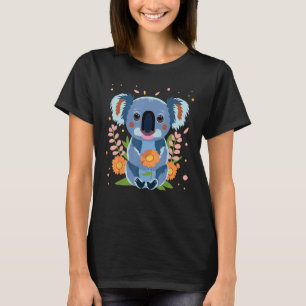 Cute Little Koala Bear Animal with Flowers T-Shirt