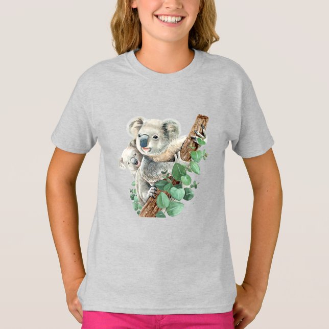 Cute Little Koala Bear Australian Animal Art T-Shi T-Shirt (Front)