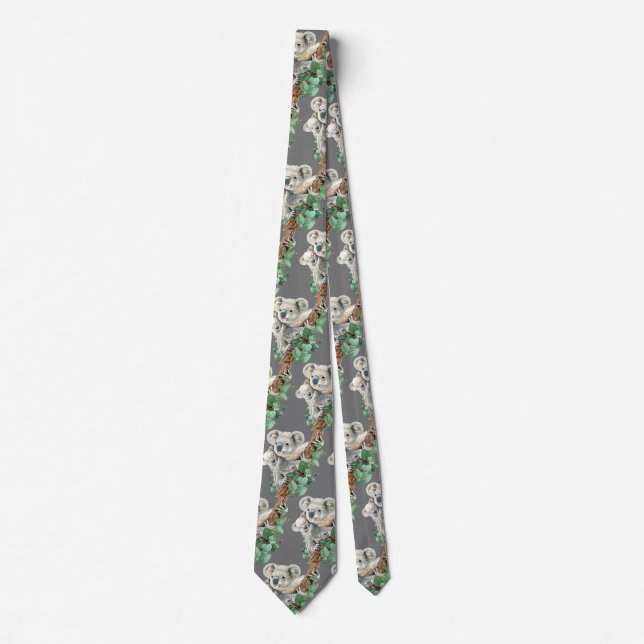 Cute Little Koala Bear Australian Animal Art  Tie (Front)