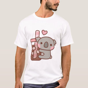 Cute Little Koala Bear Hugging Iced Coffee T-Shirt