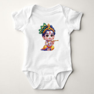 Cute Little Krishna Baby Art Outfit – Hindu God Bodysuit