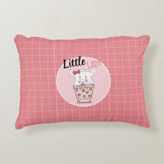 Cute Little Lady Hamster Girly Pink  Decorative Cushion (Front)