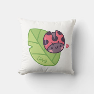Cute Little Ladybug Girls Room Personalised Decor Cushion