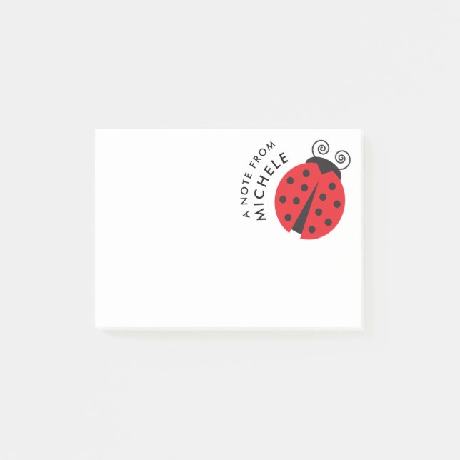 Cute Little Ladybug Personalised Notes (Front)