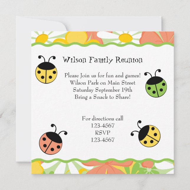 Cute Little Ladybugs Invitation (Front)