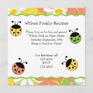 Cute Little Ladybugs Invitation