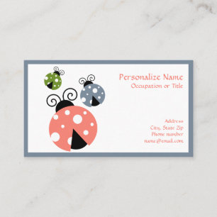 Cute Little Ladybugs Mum Babies Girly Pink Business Card