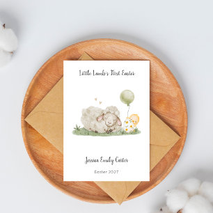 Cute Little Lamb First Easter Holiday Card