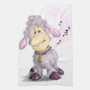 Cute Little Lamb with Bell Kitchen Towel