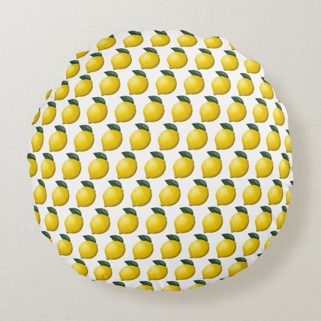 Cute Little Lemon Round Cushion (Front)