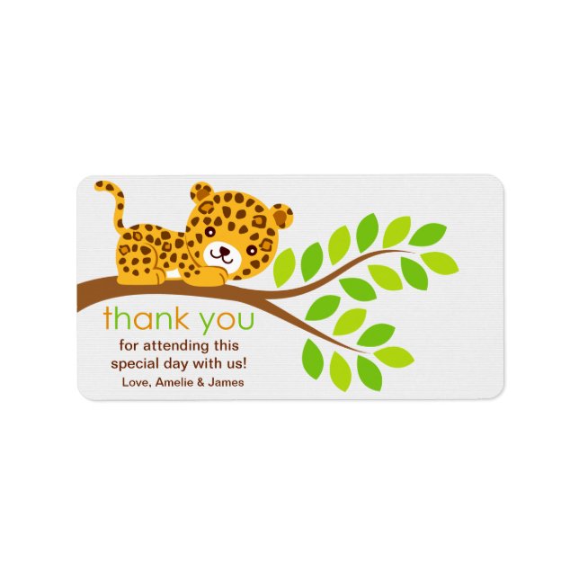 Cute Little Leopard Thank You Label (Front)