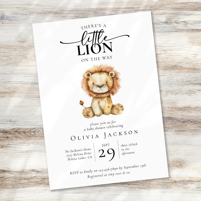 Cute Little Lion Baby Shower Invitation (Creator Uploaded)