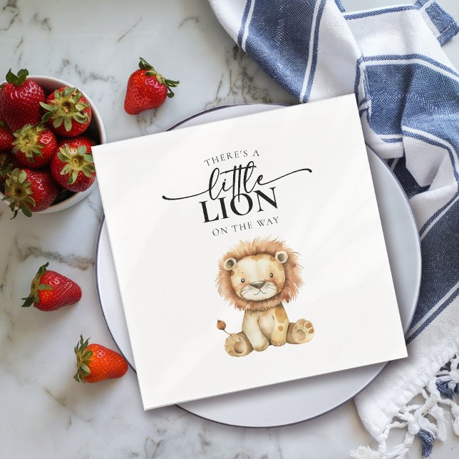 Cute Little Lion Baby Shower Napkin (Creator Uploaded)