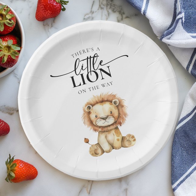 Cute Little Lion Baby Shower Paper Plate (Creator Uploaded)