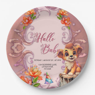 Cute little lion paper plate