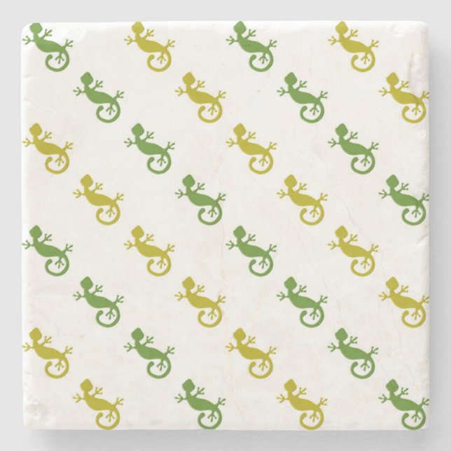 Cute little lizards stone coaster (Front)