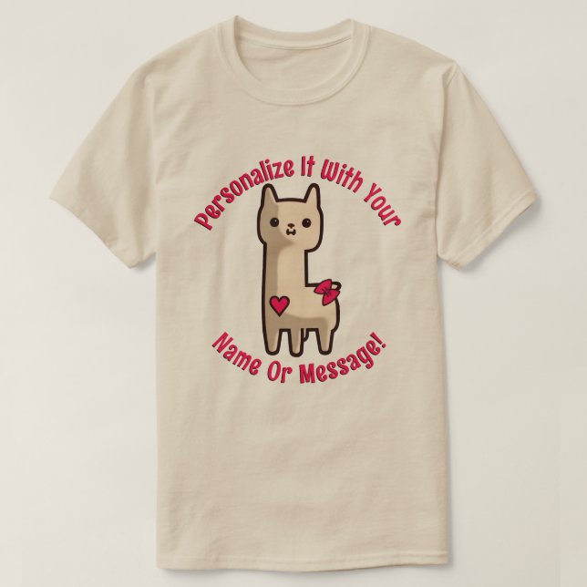 Cute Little Llama T-Shirt (Design Front)