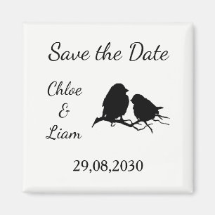 Cute Little Love Birds- Custom Save the Date Magnet