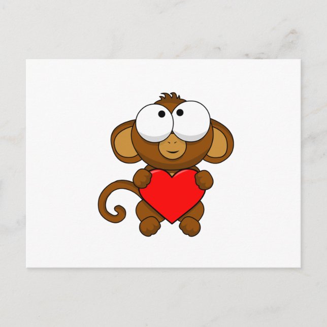 Cute Little Love Monkey Postcard (Front)