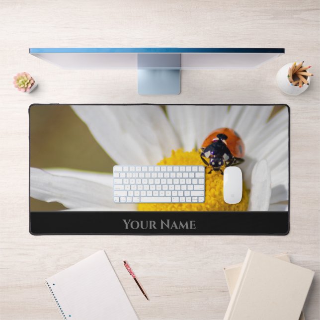 Cute little lucky ladybug for positive mindset desk mat (Office 1)