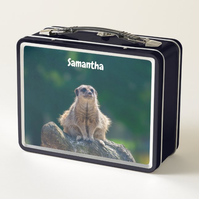 Cute Little Meerkat Metal Lunchbox (Back)