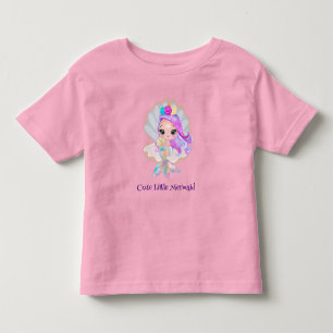 Cute little mermaid rainbow colourful birthday kid toddler T-Shirt