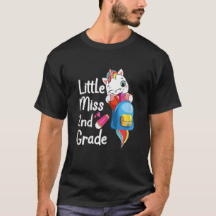 Cute Little Miss 2nd Grade Unicorn Back To School T-Shirt