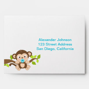 Cute Little Monkey Boy Envelope