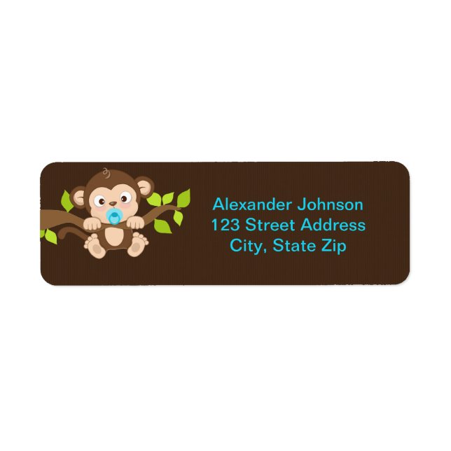 Cute Little Monkey Boy Return Address Label (Front)