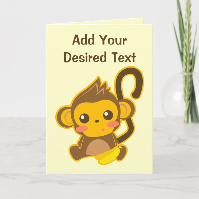 Cute Little Monkey Card (Front)