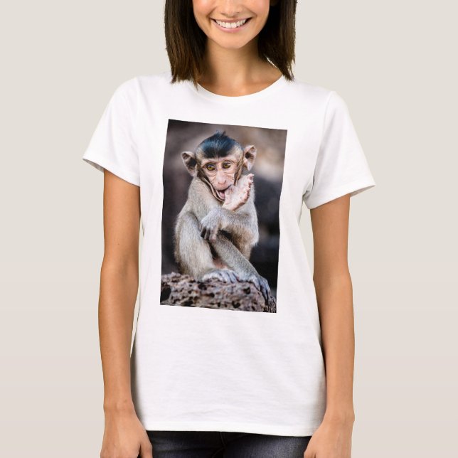 Cute Little Monkey – Playful & Adorable Design T-Shirt (Front)