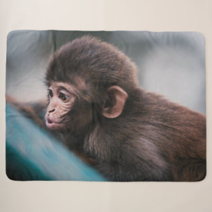 CUTE LITTLE MONKEY SHERPA BLANKET