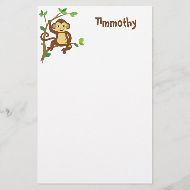 Cute Little Monkey Stationery (Front)