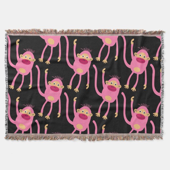 Cute Little Monkey  Throw Blanket (Front)