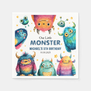 Cute Little Monster Cartoon Kids' Birthday Party  Napkin