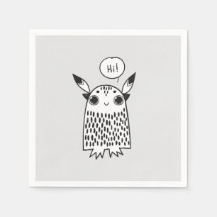 Cute little monster cartoon napkin