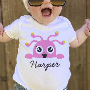 Cute Little Monster Girl One-Piece Baby Bodysuit