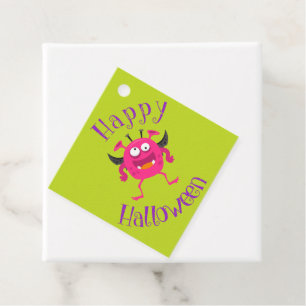 Cute Little Monster Green Halloween Party Favour T Favour Tags