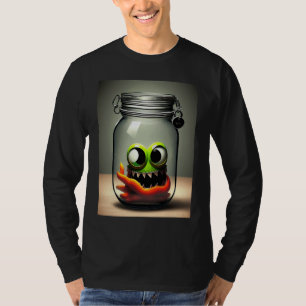 cute little monster in a jar Halloween horror funn T-Shirt